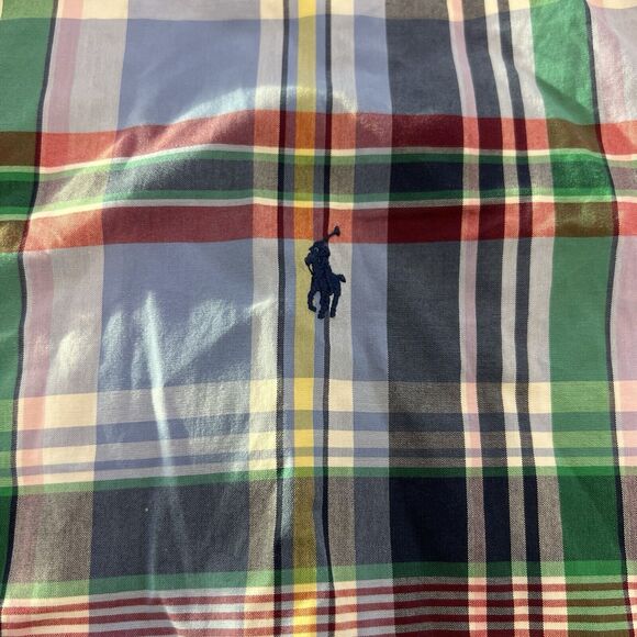 Polo Ralph Lauren Long Sleeve Plaid Preppy Vintage  Button Down Blue Madras Pony - Picture 5 of 8